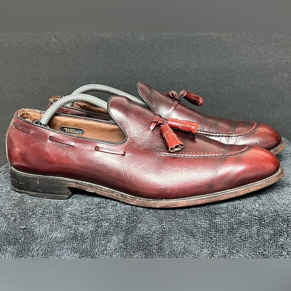 Allen Edmonds Saratoga Tassel Loafers Slip On Shoes Men SZ 11 C Burgundy Leather - Picture 6 of 10